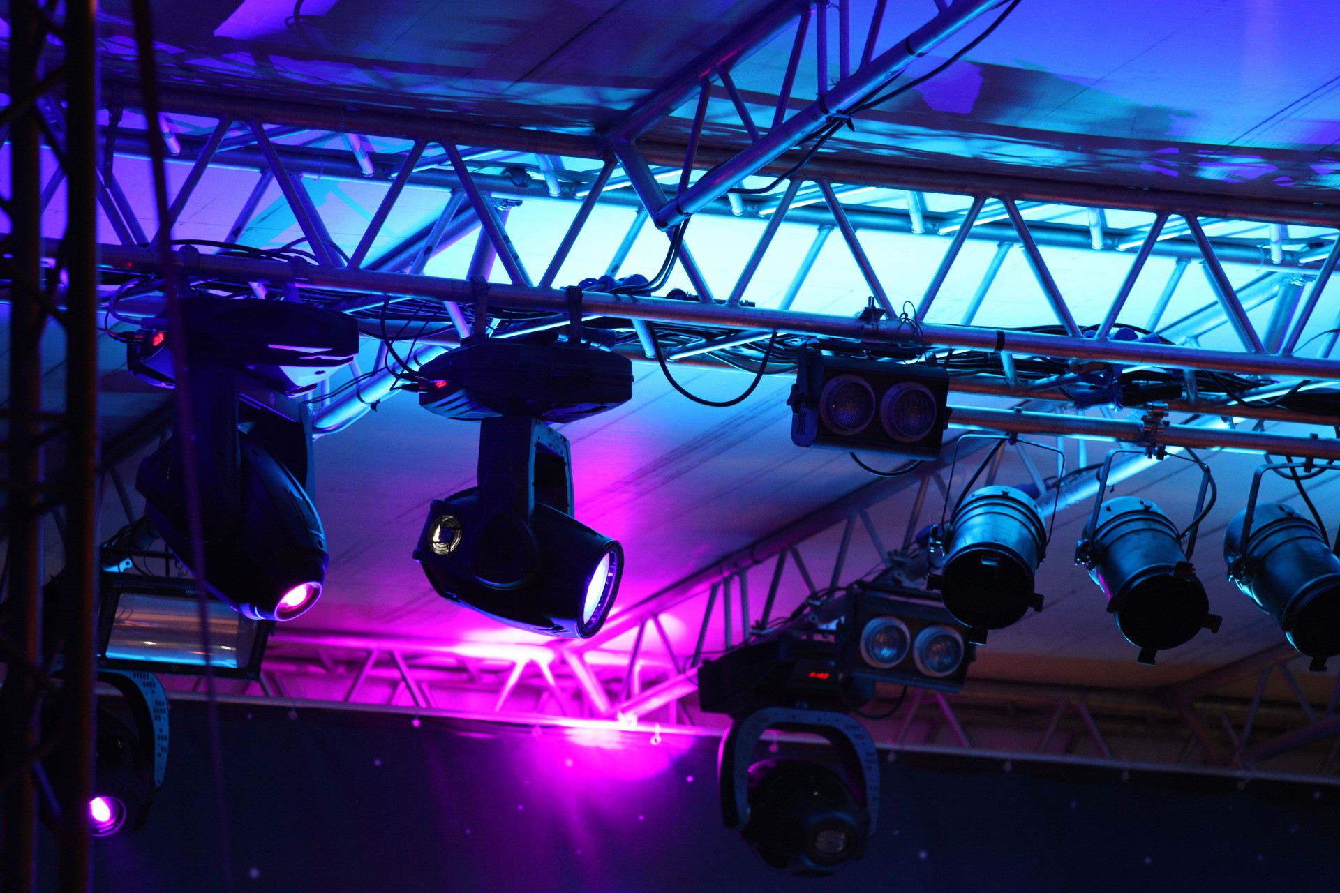 Stage lights from rock concert